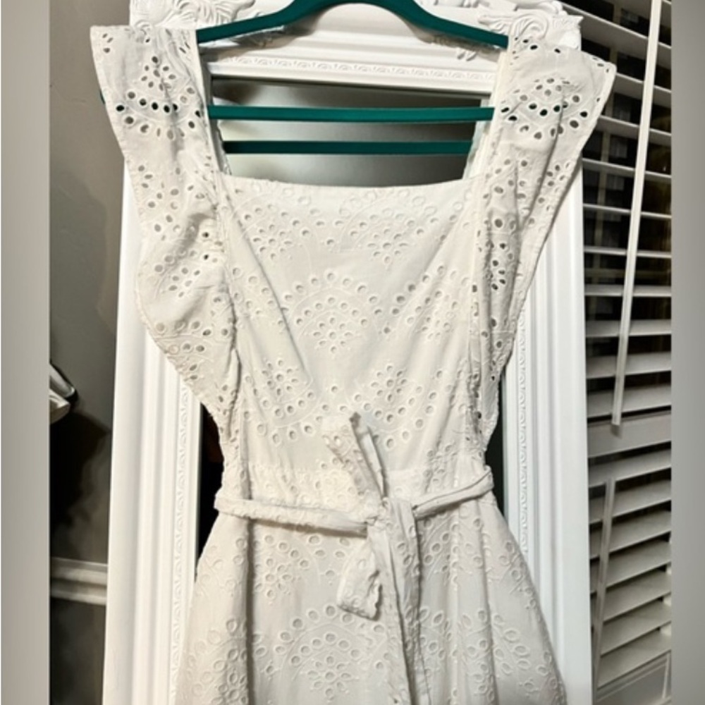 TOPSHOP EYELET RUFFLE JUMPSUIT - Picture 6 of 16